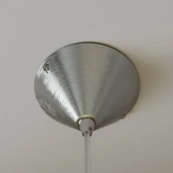 Lindby pendellampe Petra, hvid, glas, Ø 40 cm, kegle, E27