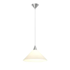 Lindby pendellampe Petra, hvid, glas, Ø 40 cm, kegle, E27