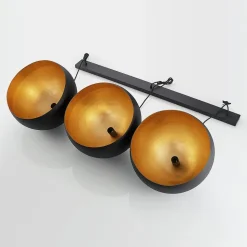 Lindby pendellampe Tarjei, 146 cm lang, sort/guld, metal