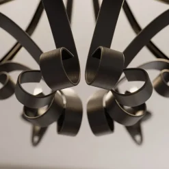 Lindby Scaleria lysekrone, 8 lyskilder, brun