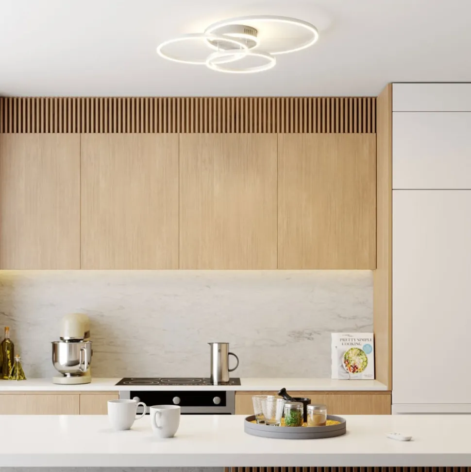 Lindby Smart LED-loftlampe Tula, fjernbetjening, Tuya CCT