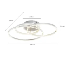 Lindby Smart LED-loftlampe Tula, fjernbetjening, Tuya CCT