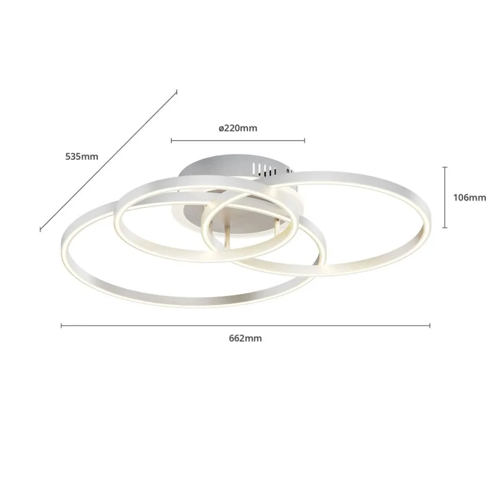 Lindby Smart LED-loftlampe Tula, fjernbetjening, Tuya CCT