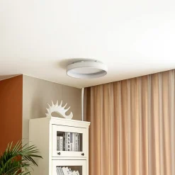 Lindby Smart LED-loftslampe Yasmen, hvid, metal, CCT, Tuya