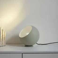 Lindby Solomia bordlampe, grøn, jern, Ø 20 cm