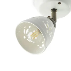 Lindby spotlight Sanrike, højde 16 cm, 1 lyskilde, hvid, keramik