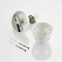 Lindby spotlight Sanrike, højde 16 cm, 1 lyskilde, hvid, keramik