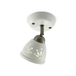 Lindby spotlight Sanrike, højde 16 cm, 1 lyskilde, hvid, keramik