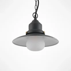 Lindby udendørs hængelampe Roisin, antracit, metal, Ø 32cm