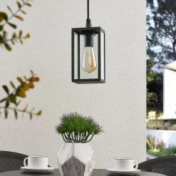 Lindby udendørs hængelampe Filimon, antracit, 22 cm, IP44, E27