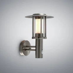 Lindby udendørs LED-væglampe Gregory, sensor, stål, IP44
