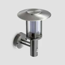 Lindby udendørs LED-væglampe Gregory, sensor, stål, IP44