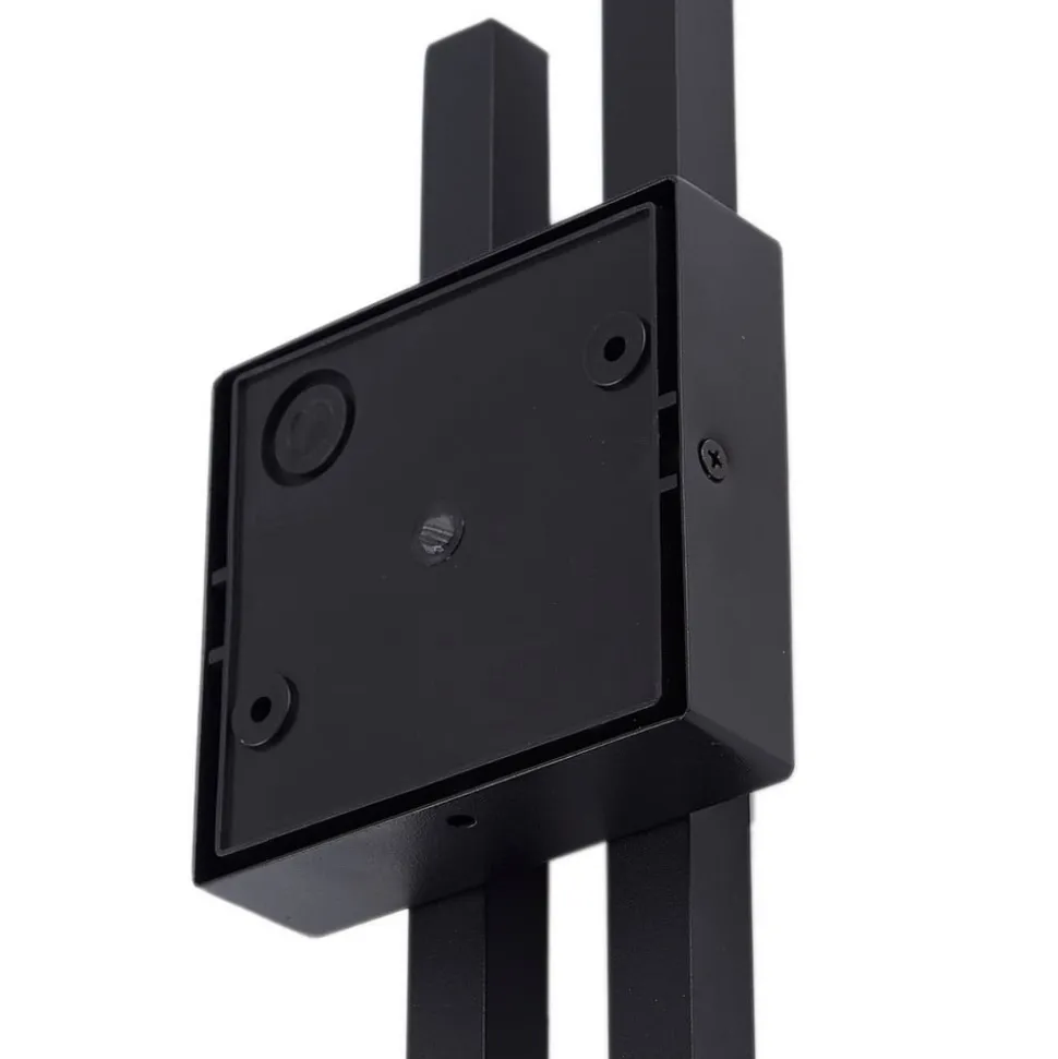 Lindby udendørs LED-væglampe Abelia, sort, aluminium, stål