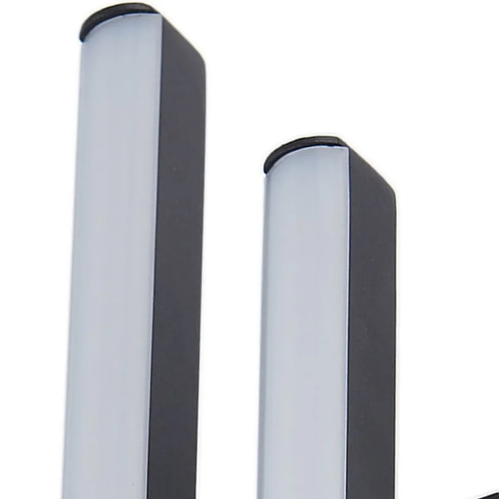 Lindby udendørs LED-væglampe Abelia, sort, aluminium, stål