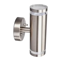 Lindby udendørs LED-væglampe Tiberius, stål, op/ned, IP44