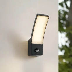Lindby udendørs LED-væglampe Ilvita, sensor, antracit, IP54
