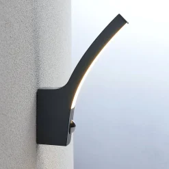 Lindby udendørs LED-væglampe Ilvita, sensor, antracit, IP54