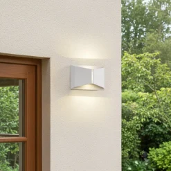 Lindby udendørs LED-væglampe Anlira, hvid, op og ned, IP65