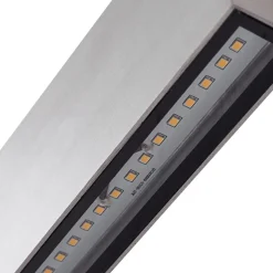 Lindby udendørs LED-væglampe Jarte, grå, metal, 17 cm, IP54