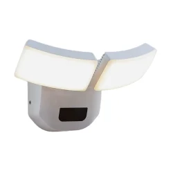 Lindby udendørs LED-væglampe Nikias, 30 cm, sensor, 2 lyskilder, hvid