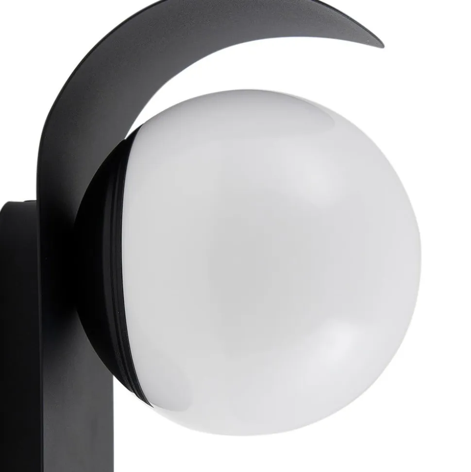 Lindby udendørs LED-væglampe Lacie, sensor, sort/hvid, aluminium
