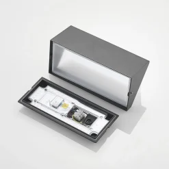 Lindby udendørs LED-væglampe Malim, 25 cm, antracit, IP65