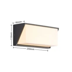 Lindby udendørs LED-væglampe Malim, 25 cm, antracit, IP65