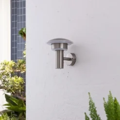 Lindby udendørs LED-væglampe Lillie, højde 19 cm, stål