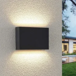 Lindby udendørs LED-væglampe Jarte, sæt med 3, op/ned, IP65