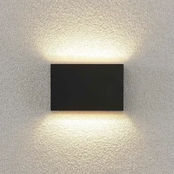 Lindby udendørs LED-væglampe Jarte, sæt med 3, op/ned, IP65