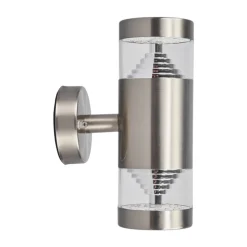 Lindby udendørs LED-væglampe Lanea, 21 cm, stål, IP44