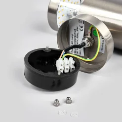 Lindby udendørs LED-væglampe Lanea, 21 cm, stål, IP44