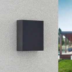 Lindby udendørs LED-væglampe Ugar, 13 cm, antracit, op/ned