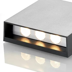 Lindby udendørs LED-væglampe Ugar, 13 cm, antracit, op/ned