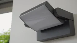 Lindby udendørs LED-væglampe Sherin, antracit, drejelig