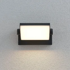 Lindby udendørs LED-væglampe Sherin, antracit, drejelig