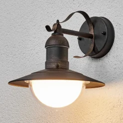 Lindby udendørs LED-væglampe Clea, bredde 24 cm, metal