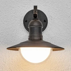 Lindby udendørs LED-væglampe Clea, bredde 24 cm, metal