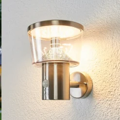 Lindby udendørs LED-væglampe Antje, bevægelsessensor, IP44