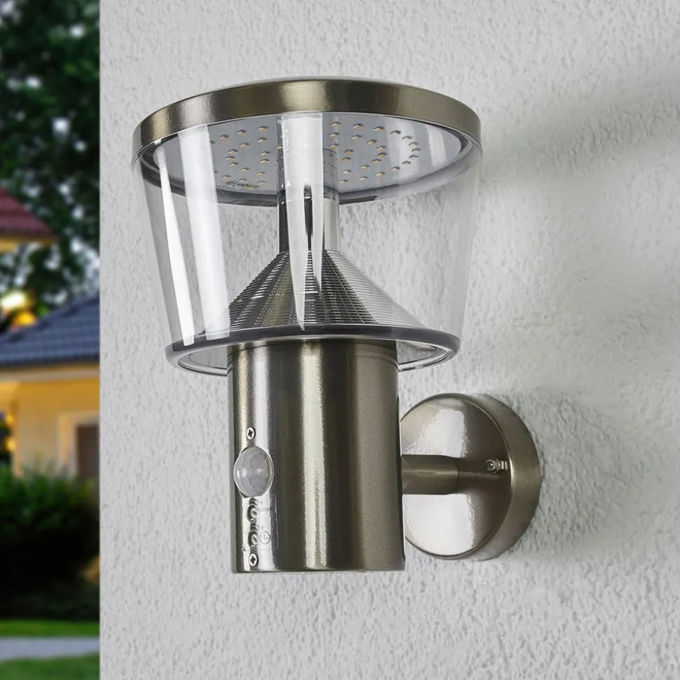 Lindby udendørs LED-væglampe Antje, bevægelsessensor, IP44