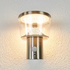 Lindby udendørs LED-væglampe Antje, bevægelsessensor, IP44