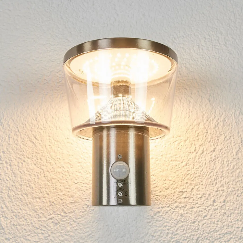 Lindby udendørs LED-væglampe Antje, bevægelsessensor, IP44