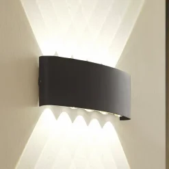 Lindby udendørs LED-væglampe Ithan, 5 lyskilder, antracit, metal