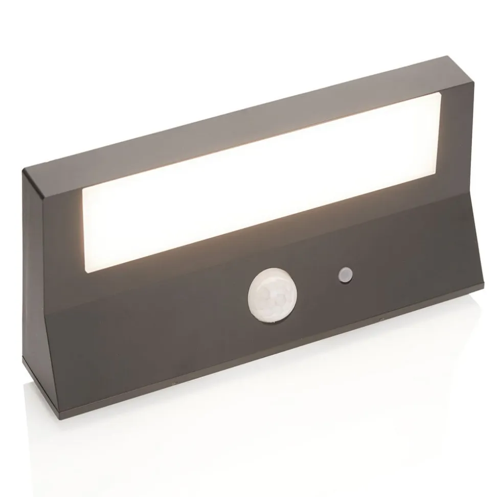 Lindby udendørs LED-væglampe til udendørs vægmontering Maresia, sensor, antracit