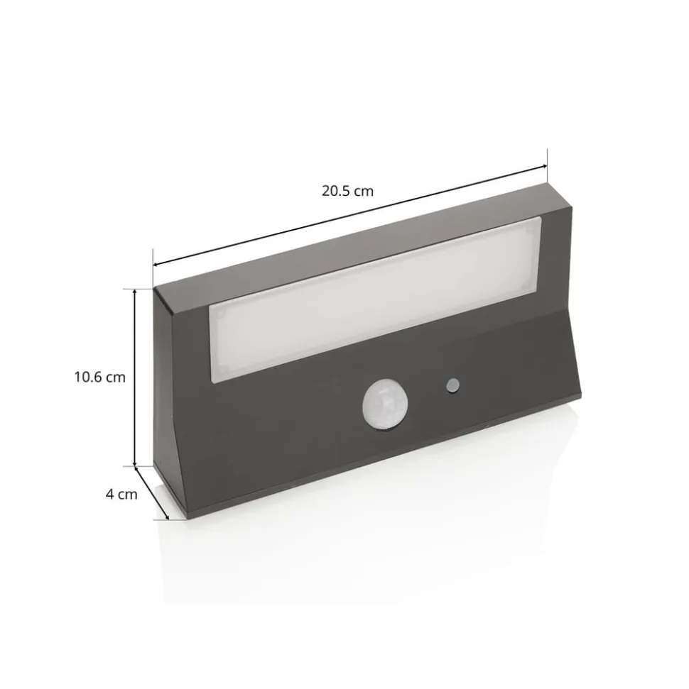 Lindby udendørs LED-væglampe til udendørs vægmontering Maresia, sensor, antracit