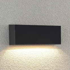 Lindby udendørs LED-væglampe Jarte, 24 cm, ned, grå, IP65