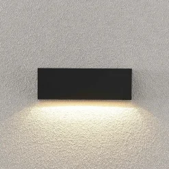 Lindby udendørs LED-væglampe Jarte, 24 cm, ned, grå, IP65