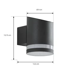 Lindby udendørs LED-væglampe Bentlas, antracit, IP44