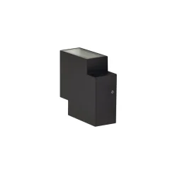 Lindby udendørs LED-væglampe Fendir, sort, aluminium, 10,5 cm