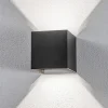 Lindby udendørs LED-væglampe Nivar, kantet, sort, IP54